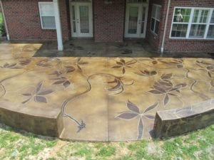 Nashville TN Concrete Stained Patio by Concrete Mystique Engraving