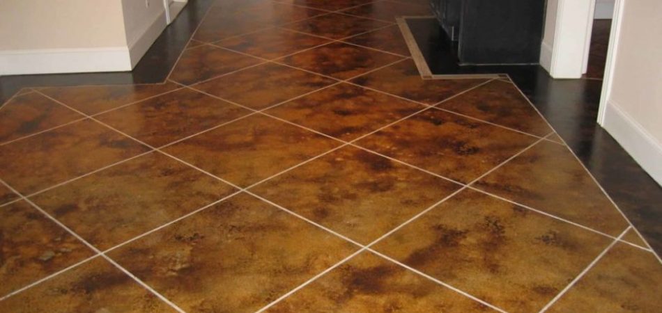 Stained Concrete Floor - Tile Design